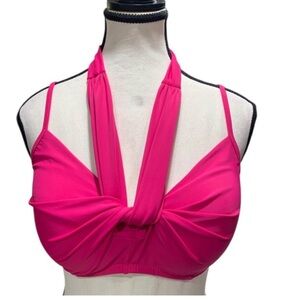 Cupshe Fuchsia Halter Bikini Top